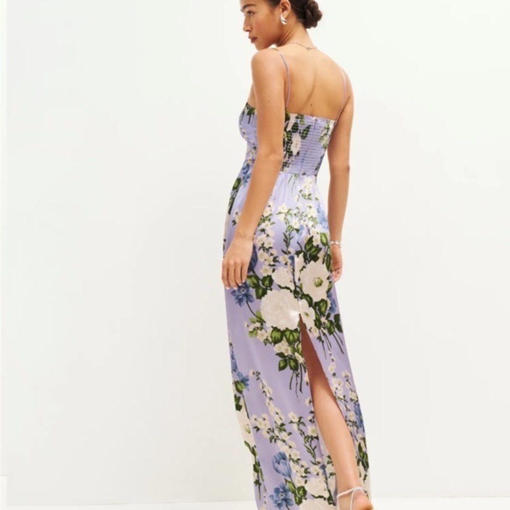 Reformation Frankie Silk Dress Garden Soiree - Picture 4 of 10